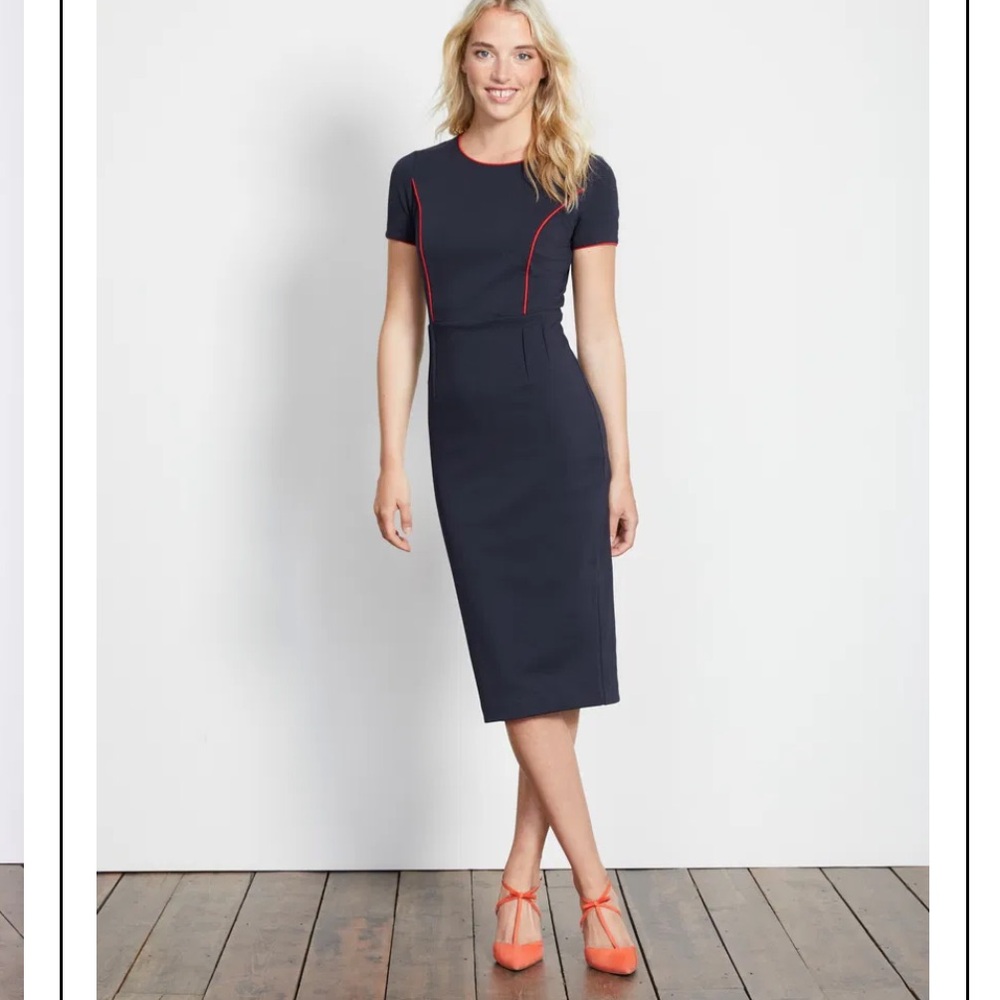 Boden NWOT Navy Ponte Midi Dress size 10